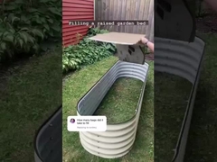 Chiếc giường vườn bằng galvanized cao hình bầu dục